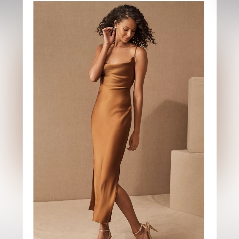 BHLDN Satin Charmeuse Midi Dress